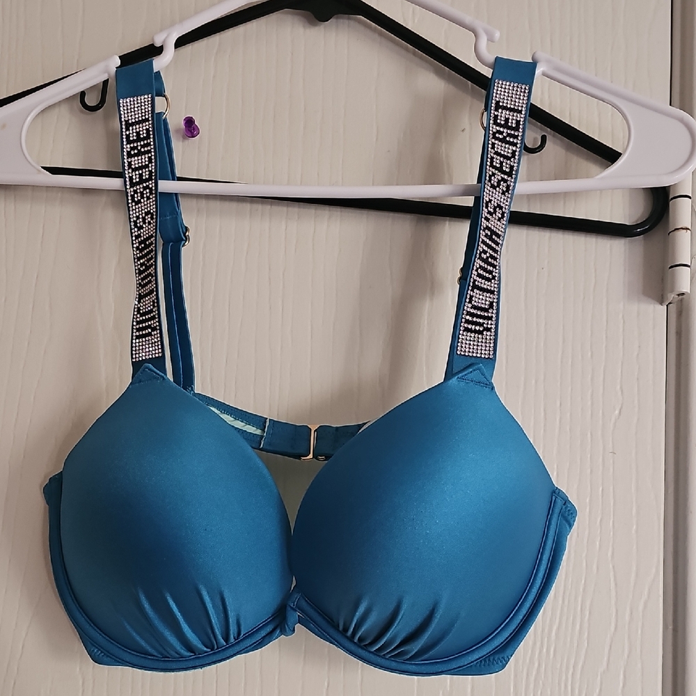 Victoria's Secret Teal Bra with Embellished Straps